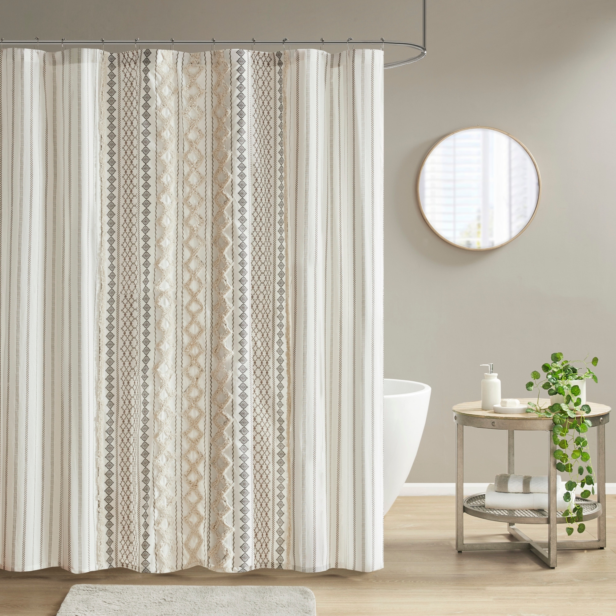 Printed shower curtain discount